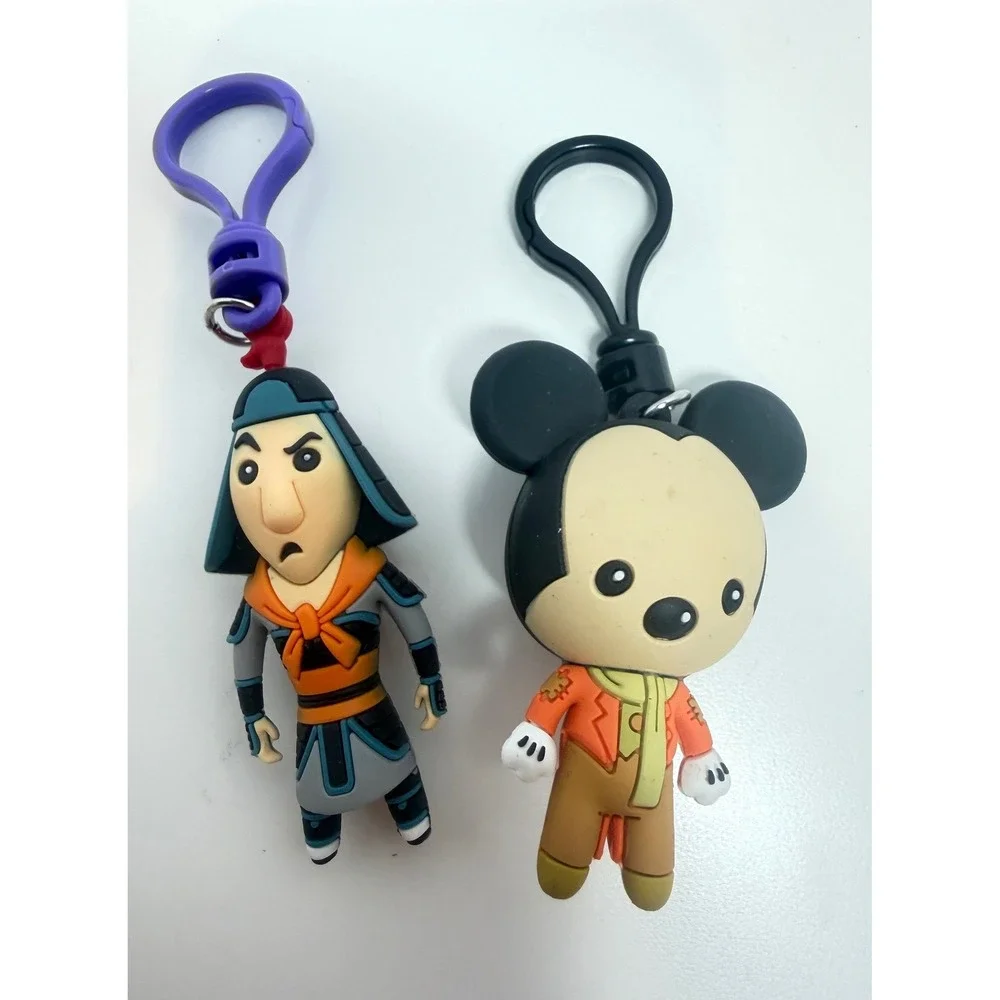 Disney Keyring Lot Mulan Ling Series 17; Mickey as Bob Cratchit Series 18